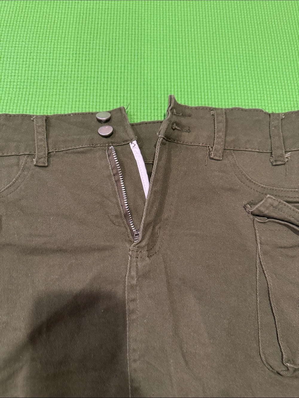 Amazon Olive Green Cargo Mini Skirt - Picture 3 of 5